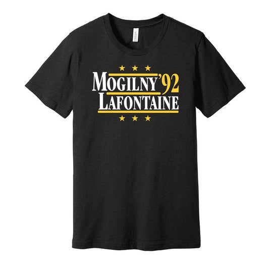 Mogilny &Amp; Lafontaine '92 - Political Campaign Parody Tee - Hockey Legends For President Fan Shirt S M L XL XXL 3XL Lots Of Color Choices, Unisex C