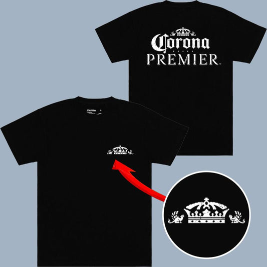 Corona Premier Logo T-shirt - 2 Side - Wide Color Selection - Extensive Size Options - Shared Styles - Find Your Look - Adventure Ready