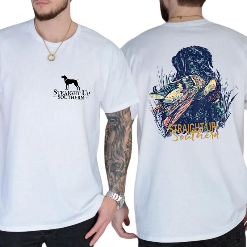 Straight Up Southern Dog Hunting T-Shirt 2 Sided, Gift For Men, Love, Athletic, Casual