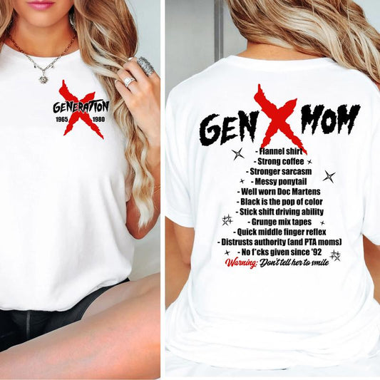 Gen X Mom Shirt Raised On Hose Water, Generation X FAFO Two Side Tee for Proud Gen X Moms