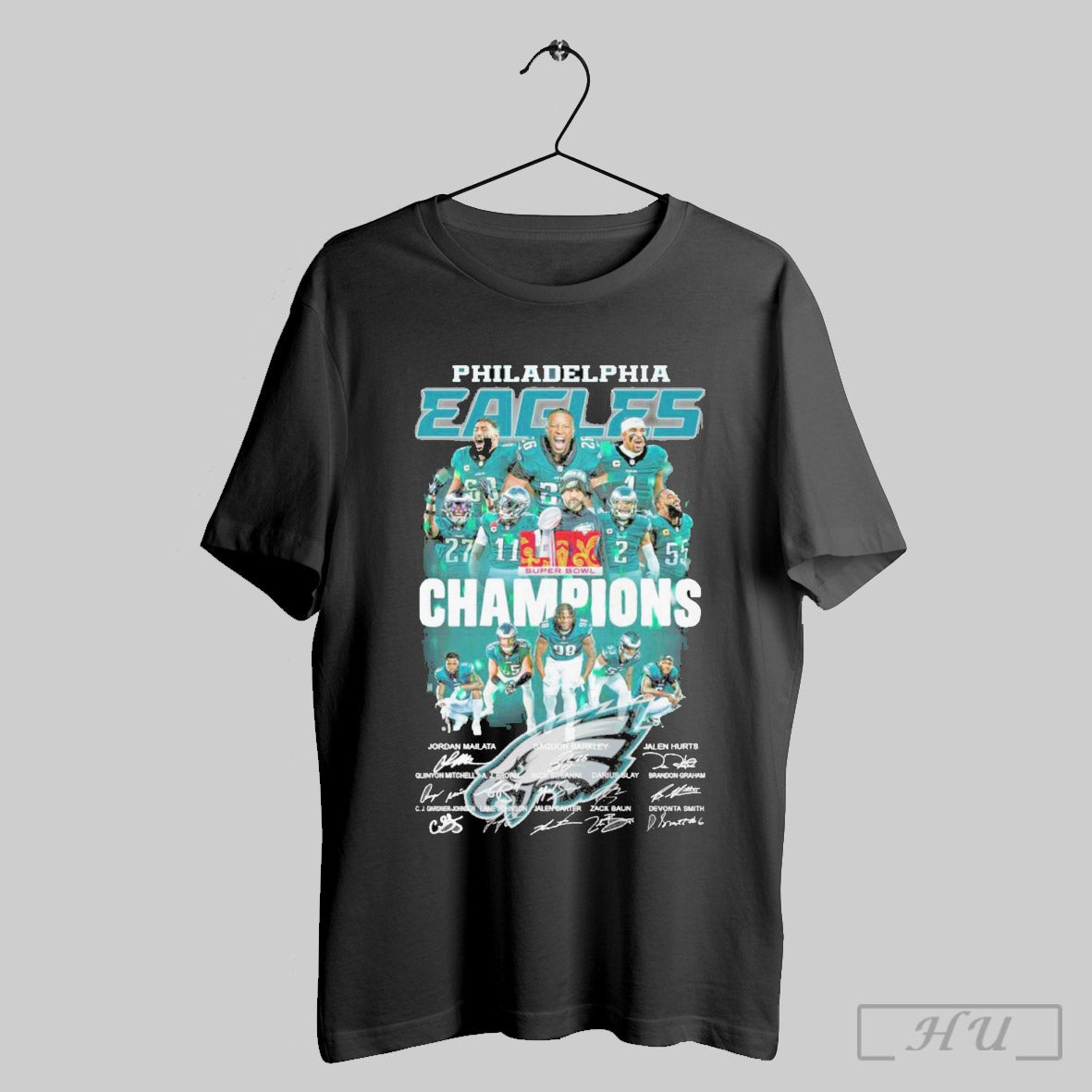 Philadelphia Eagles Players Teams Super Bowl Lix Champions Signatures Shirt Sweatshirt