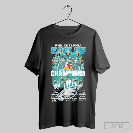 Philadelphia Eagles Players Teams Super Bowl Lix Champions Signatures Shirt Sweatshirt