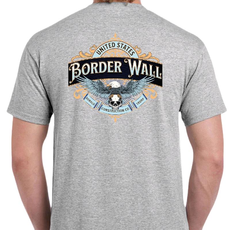 Border Wall Construction Co. T-shirt Menswear Cotton Tshirt Casual t shirt trump