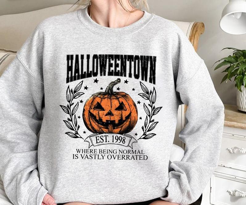 Halloweentown University Shirt - Sweatshirt - Hoodie, Halloween Town Est 1998 Sweatshirt, Fall Sweatshirt, Vintage Pumpkin Shirt, Women Halloween Swea