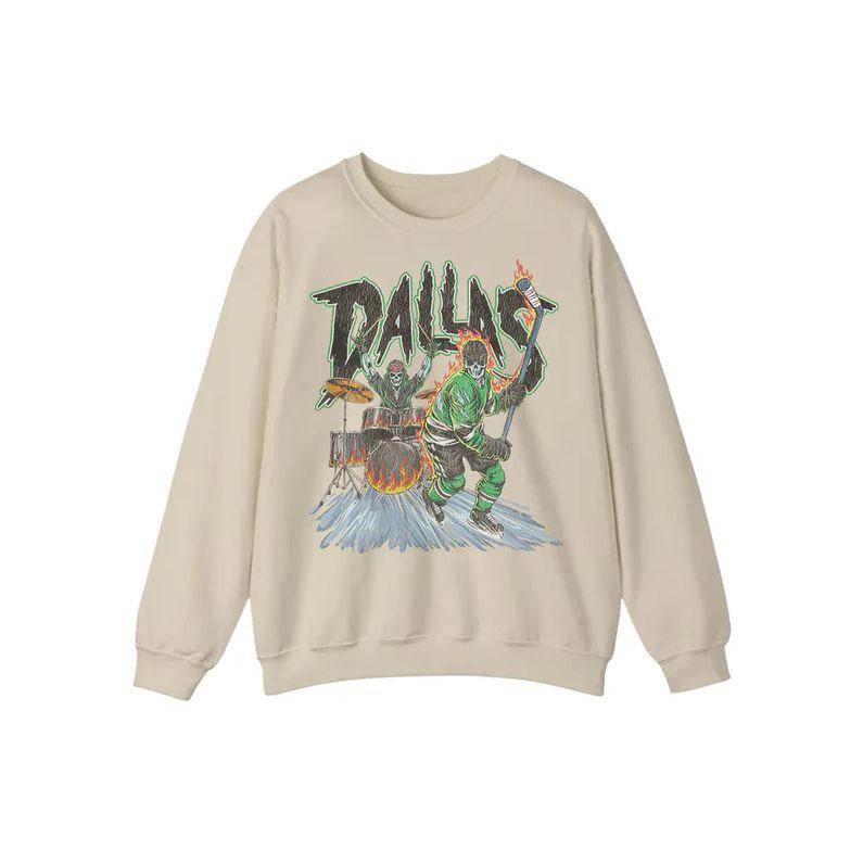 Retro Skeleton Dallas Vintage 90s Sweatshirt, Crewneck, Stars Jersey Hockey Retro Gift For Christmas Unisex Shirt, Hoodie, Sweatshirt