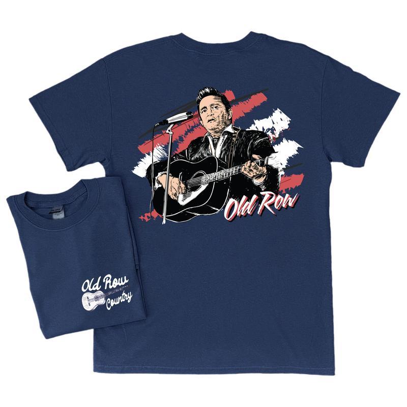 Old Row Johnny Cash T-Shirt, Graphic Tee, Vintage Graphic Tee, Shirt for Men, Women, Menswear Top Round Neck Human Casual