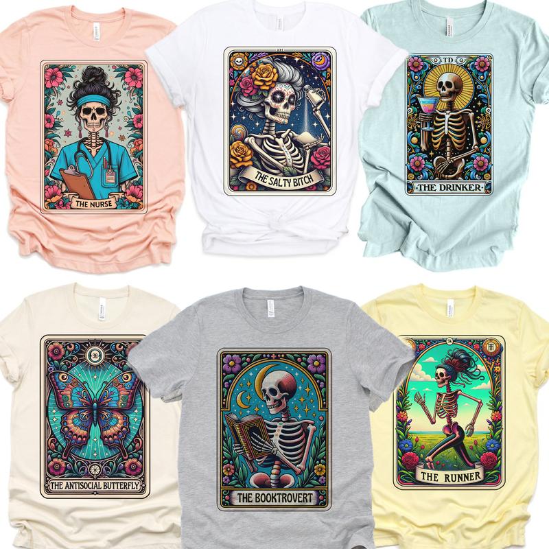 Relatable  Tarot Tees Tarot Skeleton Tees Tarot Nurse Top Tarot Reader Tshirt Skeleton Running T-Shirt Tarot Card The Teacher Tarot Top The Nurse Tees