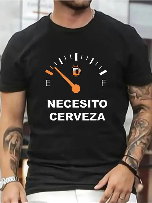 Men's Cartoon & Letter Print Round Neck Tee, Regular Fit Casual Streetwear Short Sleeve T-shirt, Graphic Tees,Â Men's Summer Top for Daily Wear Back To