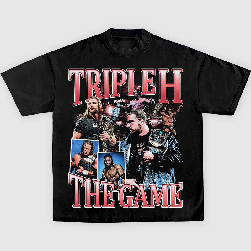 TRIPLE H TEE, Wrestling Graphic Tee, Sports T-shirt, Athlete Shirt, Wrestling Gift, Fitness Tee Crewneck Clothing Streetwear