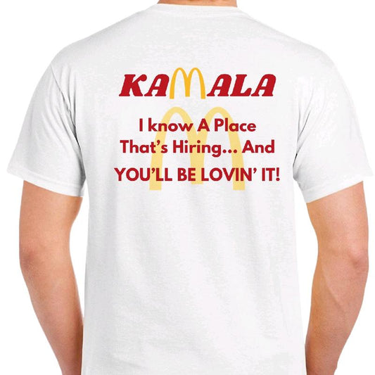 Kamala You'll be Lovin' it T-. Menswear, Crewneck Top Tshirt Cotton Casual t funny meme