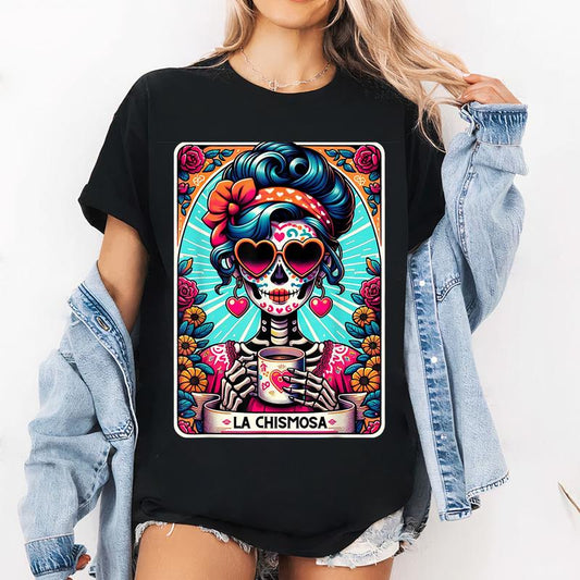 La Chismosa Tarot Card Mexican Chisme , Latina Skeleton T-Shirt