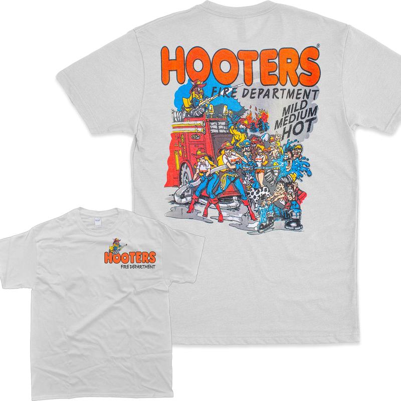 Hooters Fire Department T-Shirt, Shirt For Womens, Mens Menswear Top Stylish Underwear Tshirt Streetwear Human Tropical