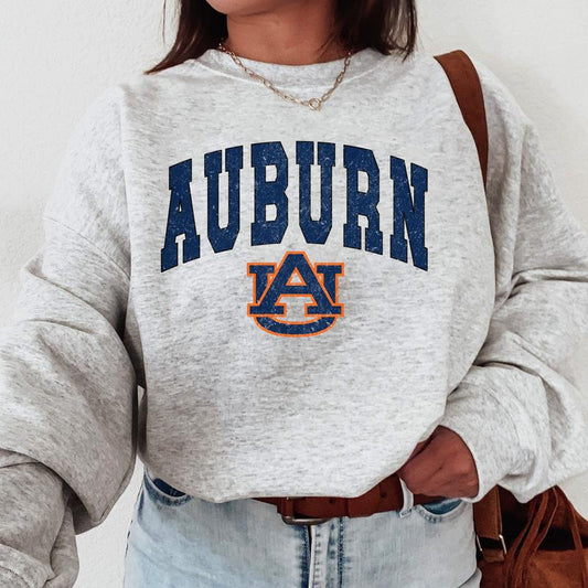 Auburn Tigers Vintage Sweatshirt, Unisex Auburn Football Shirt, Crewneck Gift for Men and Girls, Cotton Pullover, Classic Sport Style