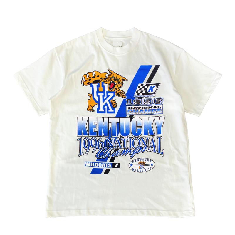Vintage 1996 Kentucky Wildcats Basketball Champions T-shirt University Menswear Top Streetwear Shortsleeve Sport Basketball Football