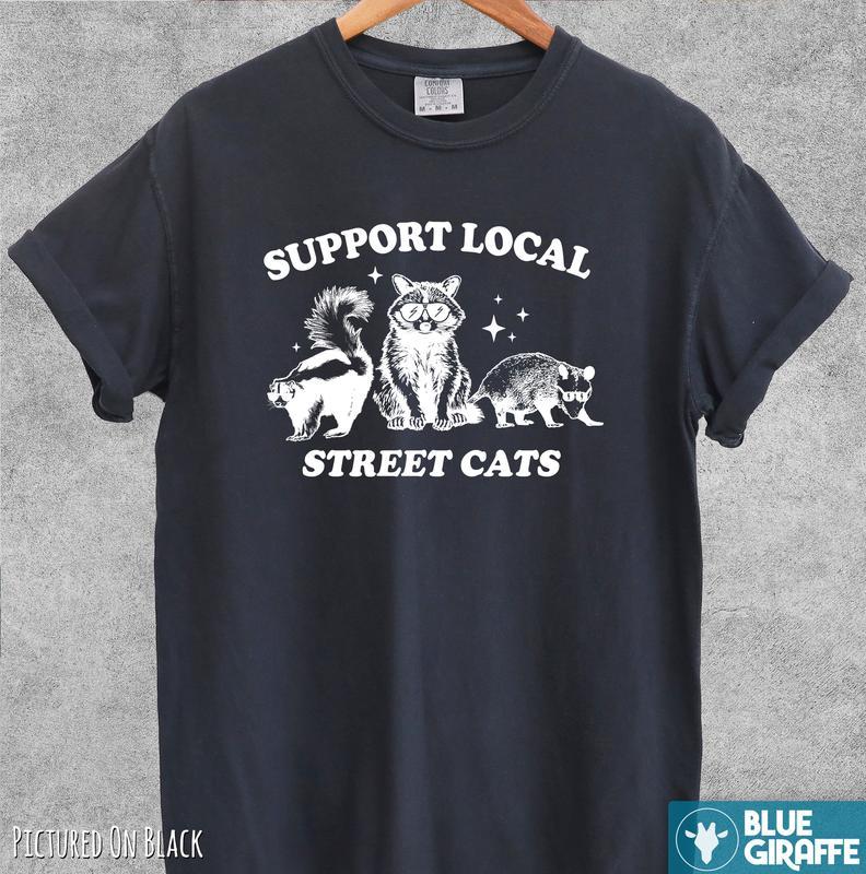 Support Local Street Cats T-shirt, Retro Comfort Colors T-Shirt, gift for her