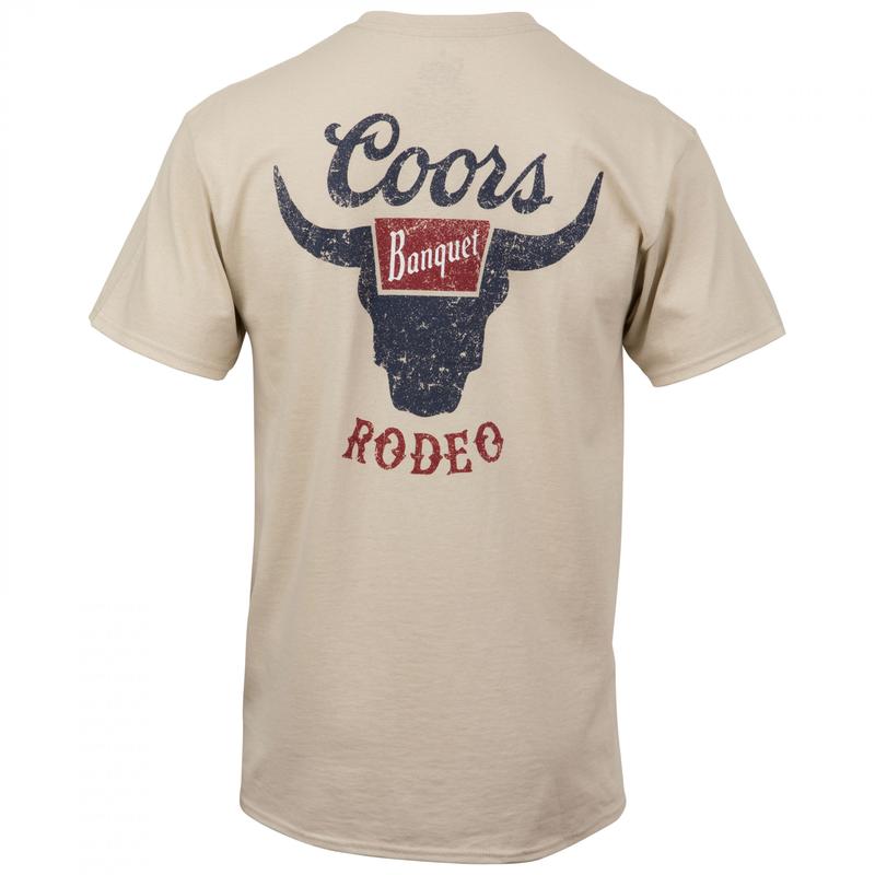 Coors Banquet Rodeo Logo Distressed Front and Back T-Shirt