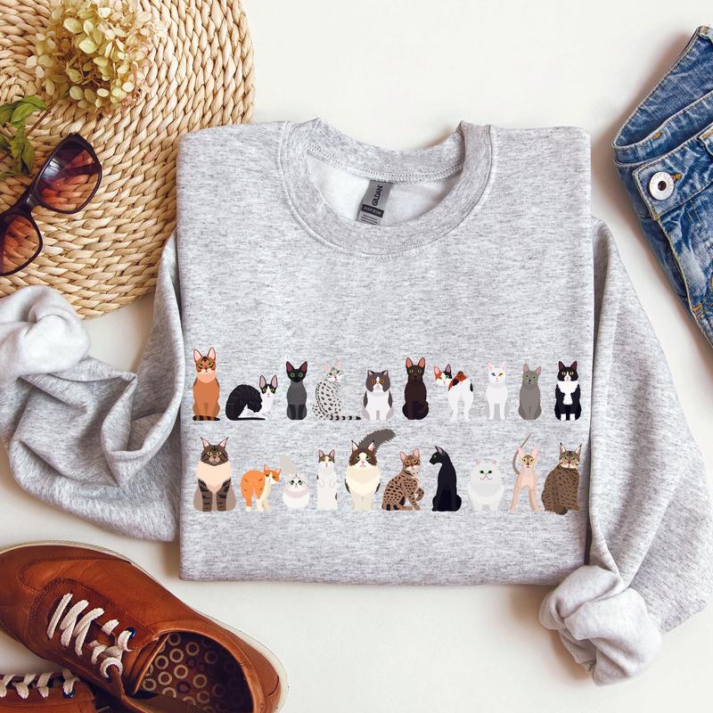 Cat Breeds Animal Lover Sweatshirt