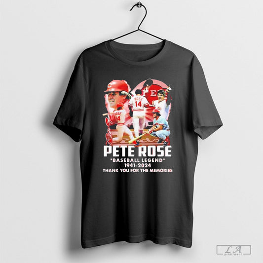 Pete Rose Baseball Legend 1941-2024 Thank You For The Memories T-Shirt