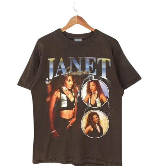 90s Janet Jackson Vintage T shirt, Hip Hop shirt, Gift for her, Gift for him, Gift for fan Cotton Menswear