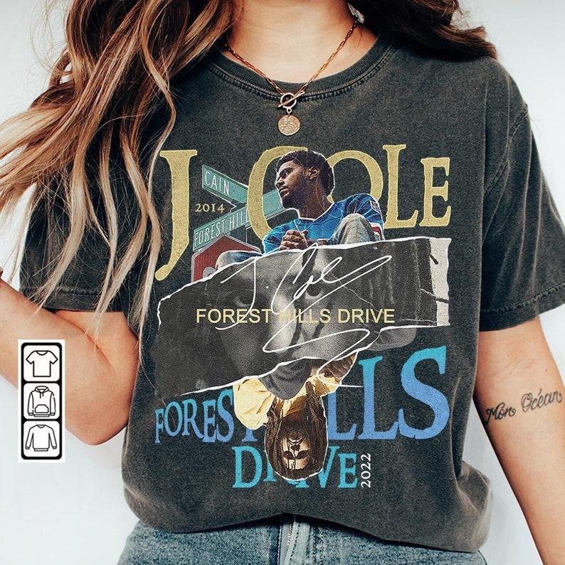 J.Cole 2014 Forest Hills Drive Album 90s Rap Music Shirt, Paper Collage Rapper Album Vintage Sweatshirt, Retro Unisex Hoodie 2511R ILYD - Unisex T-Shi