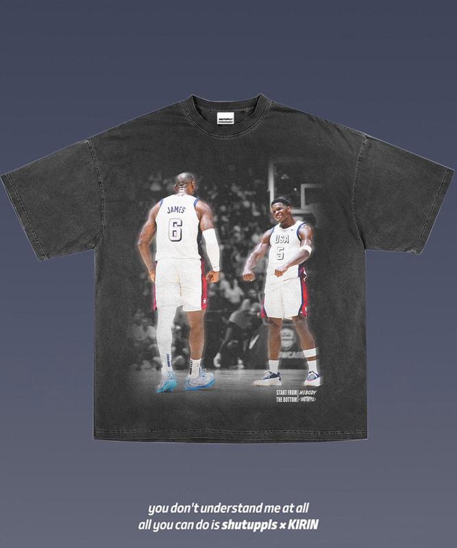 LEBRON JAMES ANTHONY EDWARDS TEE 1.0 TEE  VINTAGE TEE GRAPHIC T-SHIRT  GIFT FOR FAN