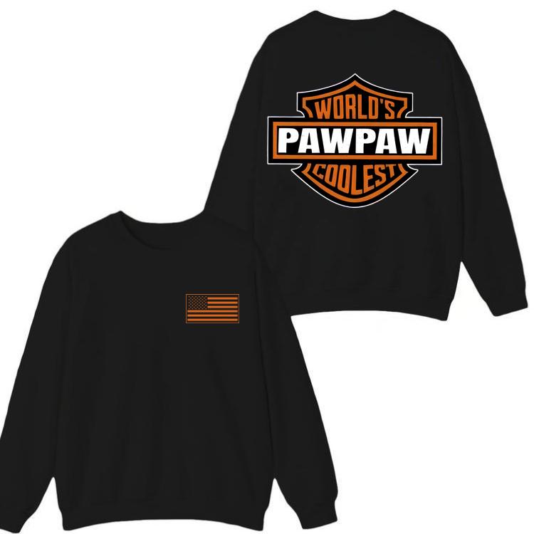 World's Coolest Grandpa 2-sides Shirt, Grandpa Nickname Gift Motorcycle Dad SweatShirt Father's Day Tee Birthday Gift from Grandkids