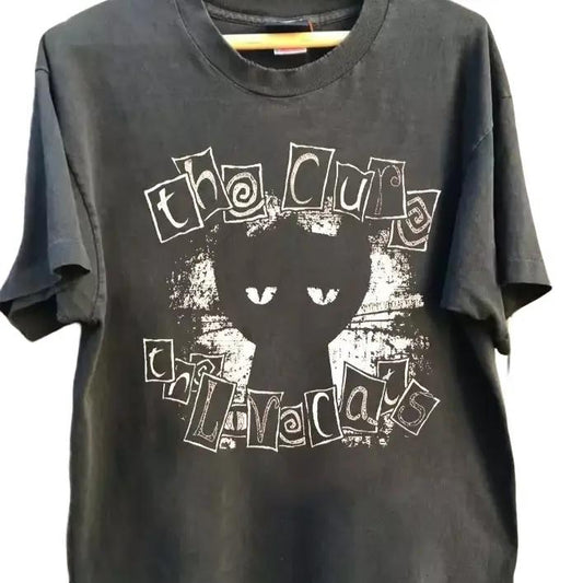 The Cure Love Cat Shirt, Vintage Band 90s shirt,The Cure Band T-shirt Crewneck Cotton Menswear Top