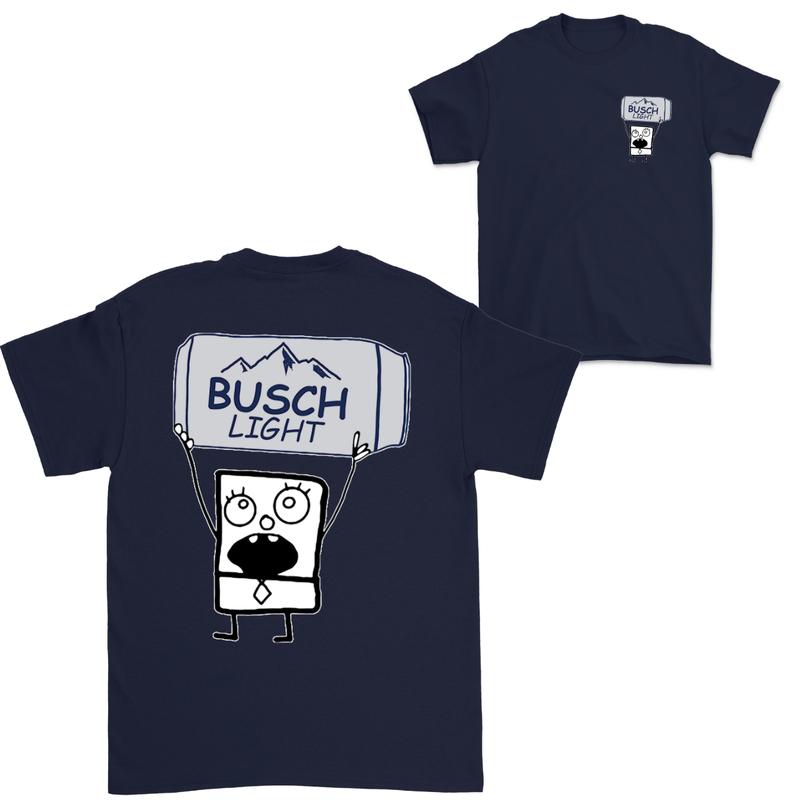 Doodlebob Busch Light Beer Essential 2 Sided T-Shirt  Funny Drinking T-Shirt  Summer T-Shirt  Full Color  Unisex  Perfect Gift for Men & Women