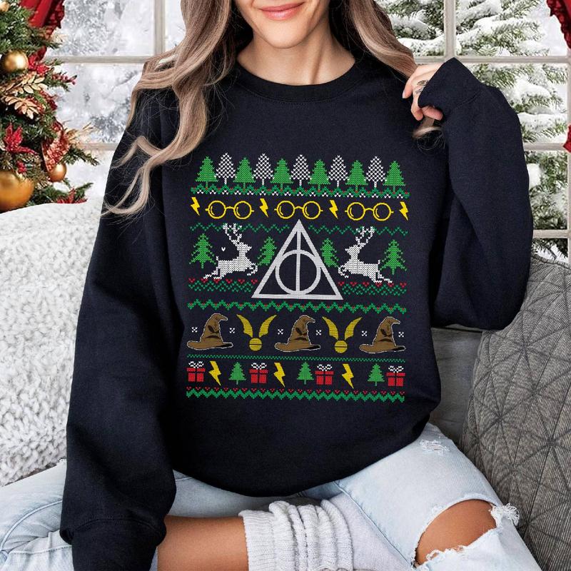 Harry Wizard Ugly Christmas Sweatshirt, Hogwarts T Shirt Magic Muggle Hogwarts Ugly Sweater Shirt, Christmas Xmas Gifts
