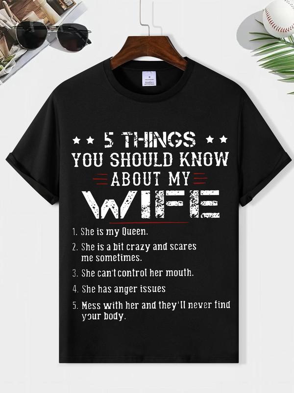 Men's Letter Print Round Neck Tee, Street Graphic Tees, Casual Summer Short Sleeve Crew Neck T-shirt, Trendy Streetwear for Menâ€™s Wardrobe