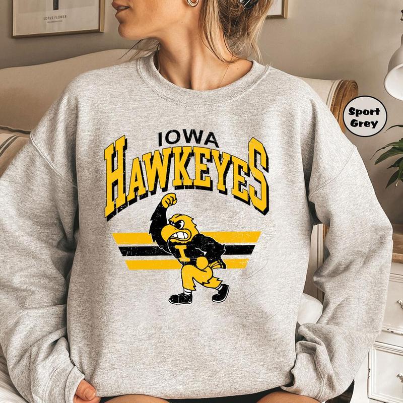 Vintage Iowa Hawkeyes Team Sweatshirt, Graphic NCAA Sport Shirt, Tournament Champions Shirt, Vintage University Iowa Unisex Top Football Basketball Sh
