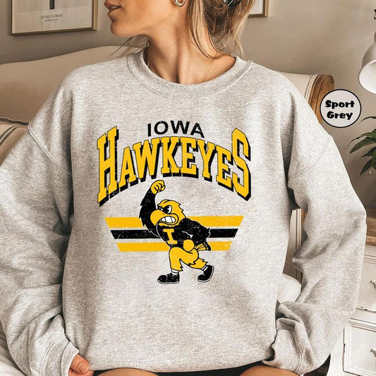 Vintage Iowa Hawkeyes Team Sweatshirt, Graphic NCAA Sport Shirt, Tournament Champions Shirt, Vintage University Iowa Unisex Top Football Basketball Sh