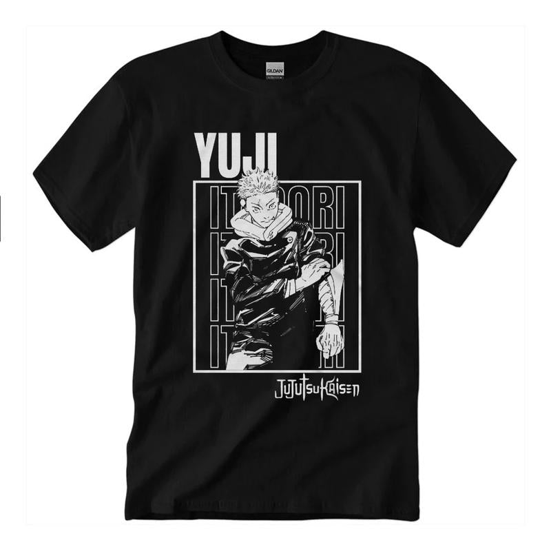 Yuji Itadori Jujutsu Kaisen T-Shirt Vintage Streetwear Anime Fans T-Shirt Unisex Classic Collar