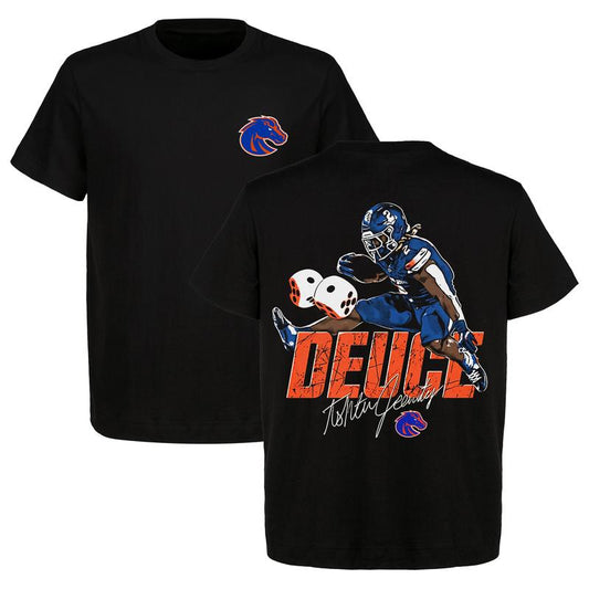 Hei2Man Ashton Jeanty Signature Deuce Graphic T-Shirt  Heavy Cotton  Men's & Women's Retro American College Football Shirt