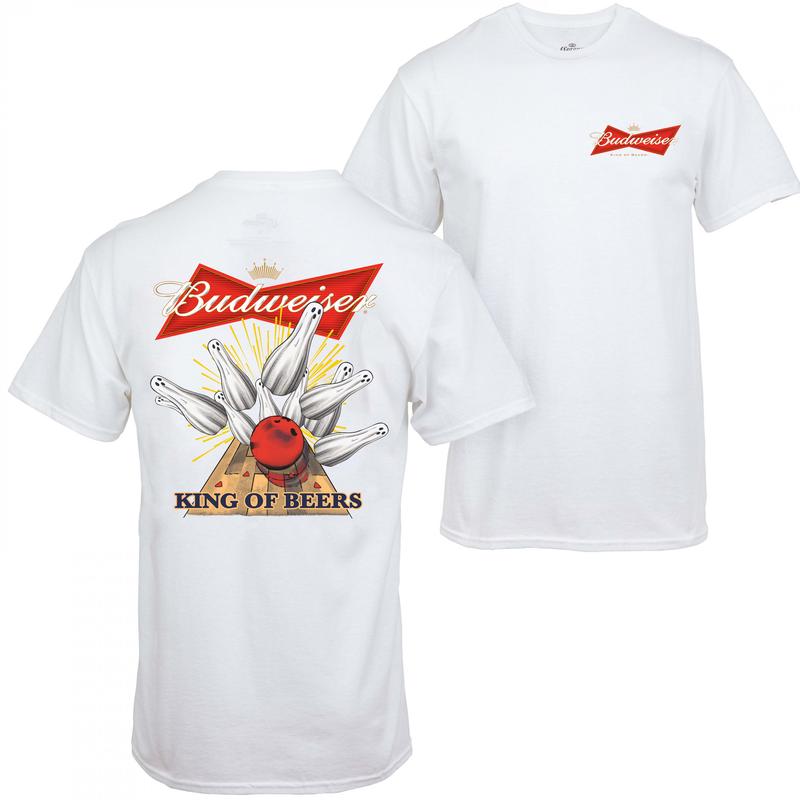 Budweiser Bowling Ghost Strike Beer Unisex T-shirt For Men - For Women, Budweiser Beer Shirt, Halloween Cute Ghost, Beer LoverClassic Cotton Shirt