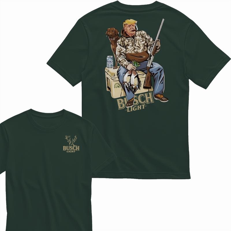 Busch Light, Hunter Trump With Busch Light Beer 2 Siders T-shirt, Perfect For Beer Lovers, Unisex T-Shirt, Cotton, Casual Graphic Trump T-shirt, Unise