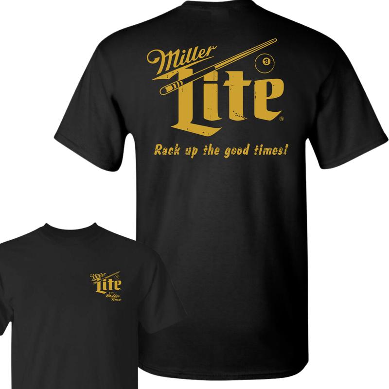 Miller Lite Rack Up T-Shirt, 2 Side T-Shirt, Streetwear Essentials,Full Color T-Shirt, For Men, For Women