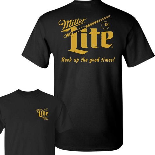 Miller Lite Rack Up T-Shirt, 2 Side T-Shirt, Streetwear Essentials,Full Color T-Shirt, For Men, For Women