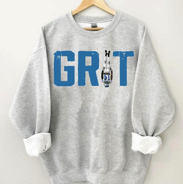 GRIT Amon-Ra St Brown Sweatshirt, Detroit Football Crewneck, Game Day Amon-Ra St Brown Shirt