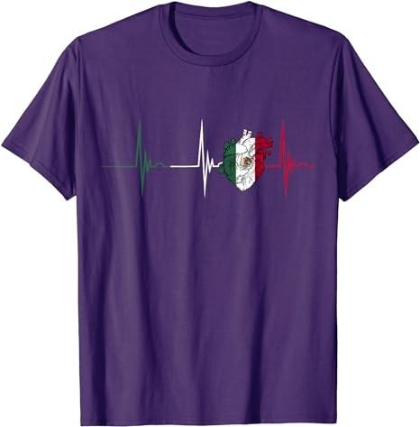 Mexico Heart Mexico Flag Heartbeat EKG Pulse Mexican Pride T-Shirt