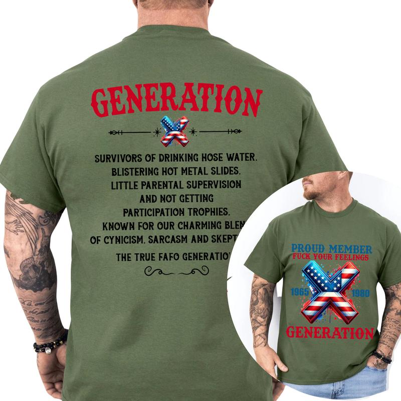 Casual, Generation X T-shirt Proud Member FY Feeling 1965, Full Color, For Men , Gift For men, Casual
