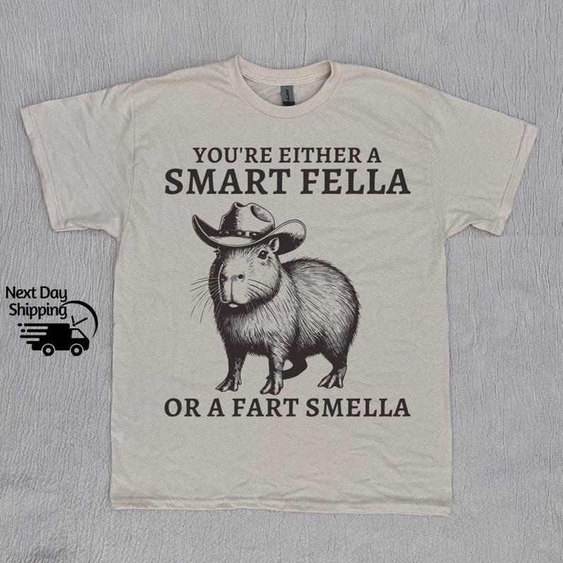 Retro Smart Fella Capybara 90s Shirt, Funny Capybara Vintage T-shirt, Vintage 90s Shirt, Washed Shirt