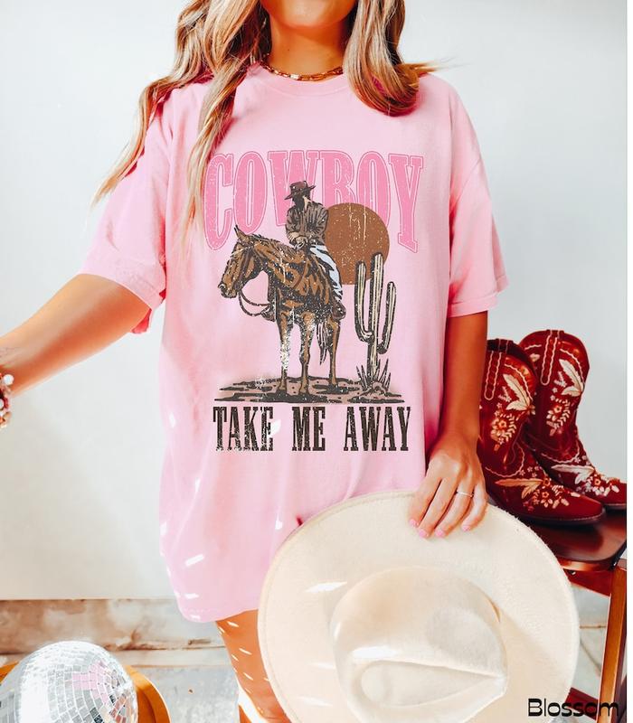 Western Graphic Tee Shirt Retro Cowboy T Shirt Country Outfit Pink Cowgirl Tshirt Yee haw  T-shirt, sweater and Hoodie cotton