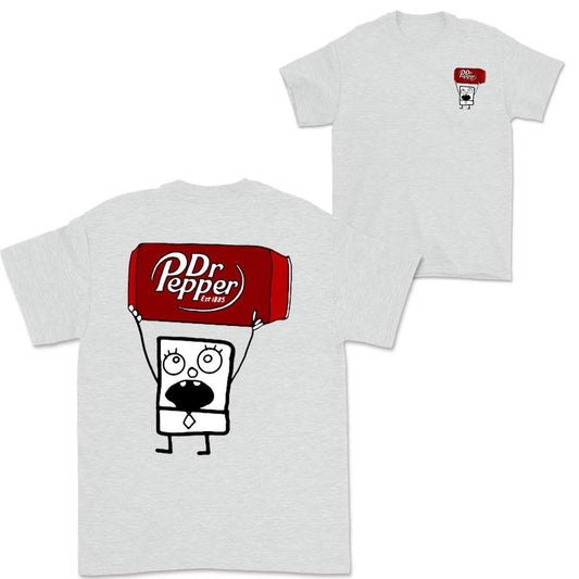 Dr Pepper Doodlebob T-shirt , Doodlebob Shirt, Dr Pepper Shirt, Double Sided Graphic Printed Unisex Classic  Cotton T-Shirts in all Sizes all Colors f