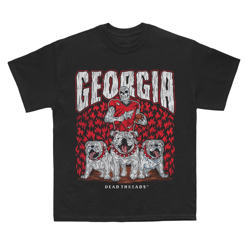 Georgia Bulldogs football, Deadman Bulldogs Graphic T-Shirt, Full Cotton, Men's Top Women's Top, American Football, Football Bowl Subdivision Shirt Fa