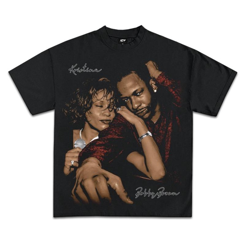 KRISTINA BOBBY BROWN GRAPHIC TEE SHIRT