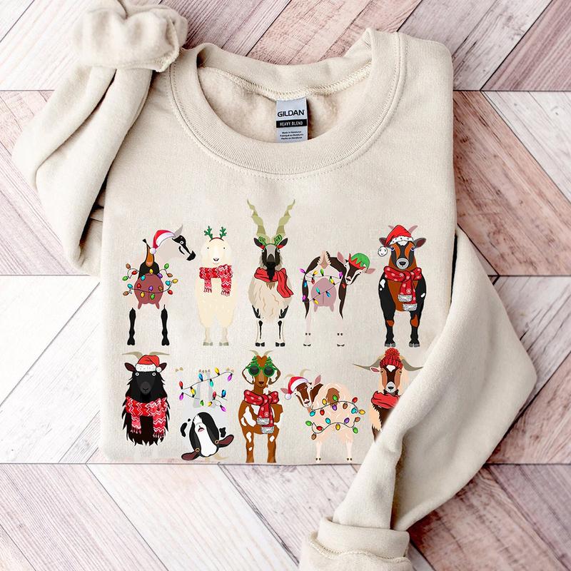 Goat Christmas Crewneck Sweatshirt, Hoodie, T-shirt