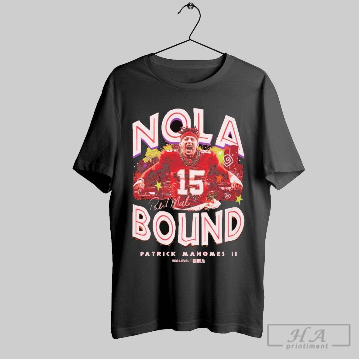 Patrick Mahomes Kansas City Chiefs Nola Bound 2025 Signature T Shirt