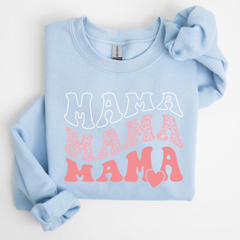 Mama, Leopard, Heart, Mom, Mother's Day Gift Sweatshirt Casual Comfort Womenswear ComfortableÂ Graphic