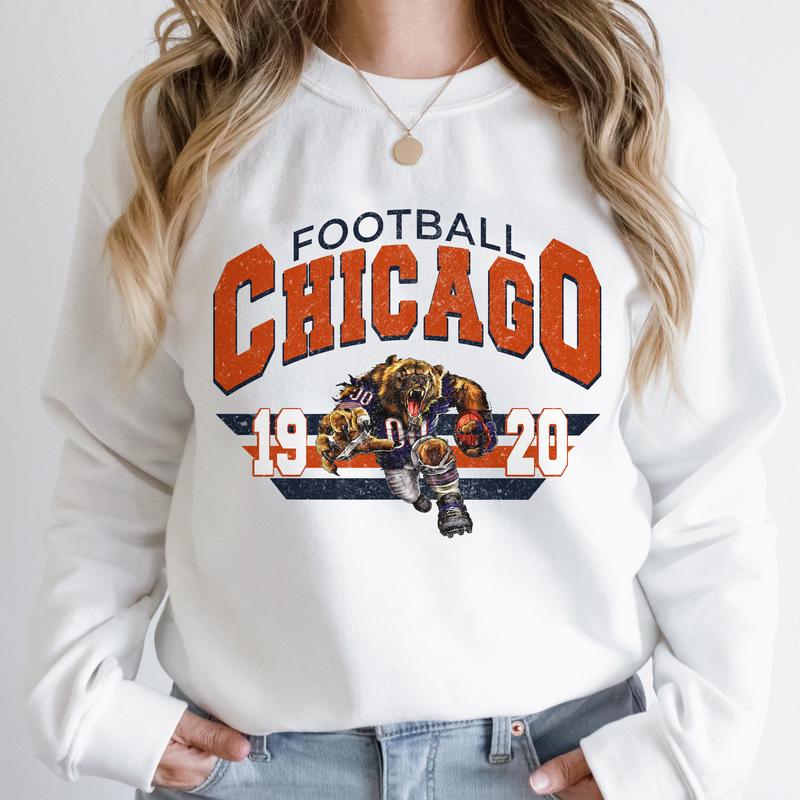 Unisex Chicago Vintage Football Sweatshirt, Illinois Fighting Illini Football NCAA Sweatshirt, Northwestern Wildcats Football NCAA Sweatshirt, Notre D